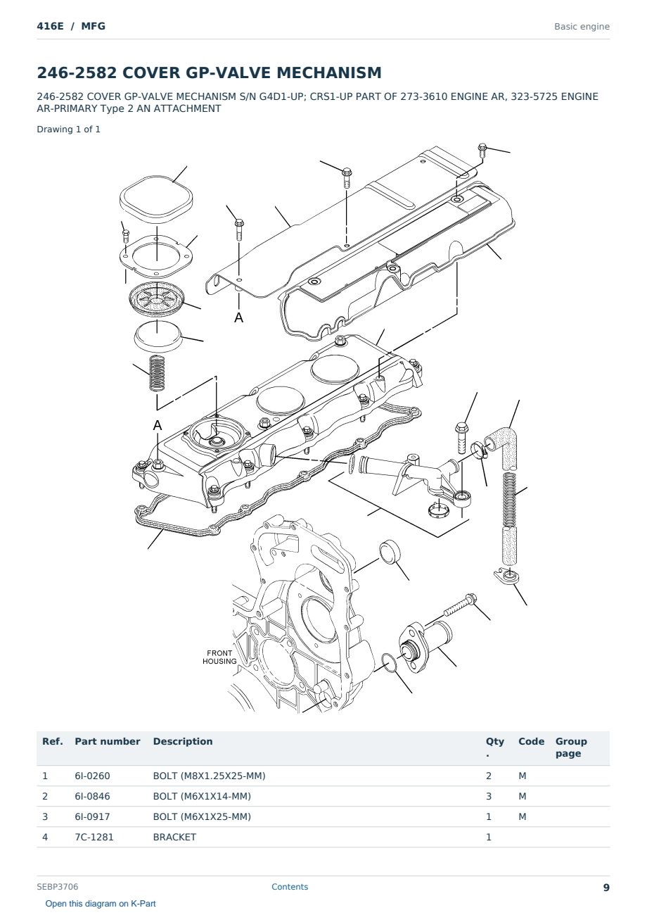 Caterpillar 416E S/N MFG Partsbook SEBP3706 (English) - sample page 9 of 10 Caterpillar 416E S/N MFG Partsbook SEBP3706 (English) - sample page 9 of 10
