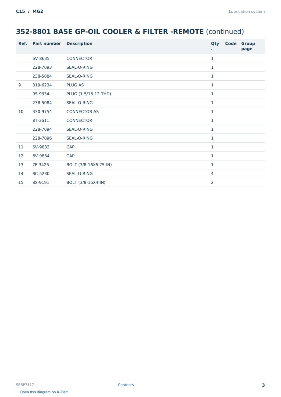 Caterpillar C15 S/N MG2 Partsbook SEBP7117 (English) - sample page 3 of 10 Caterpillar C15 S/N MG2 Partsbook SEBP7117 (English) - sample page 3 of 10