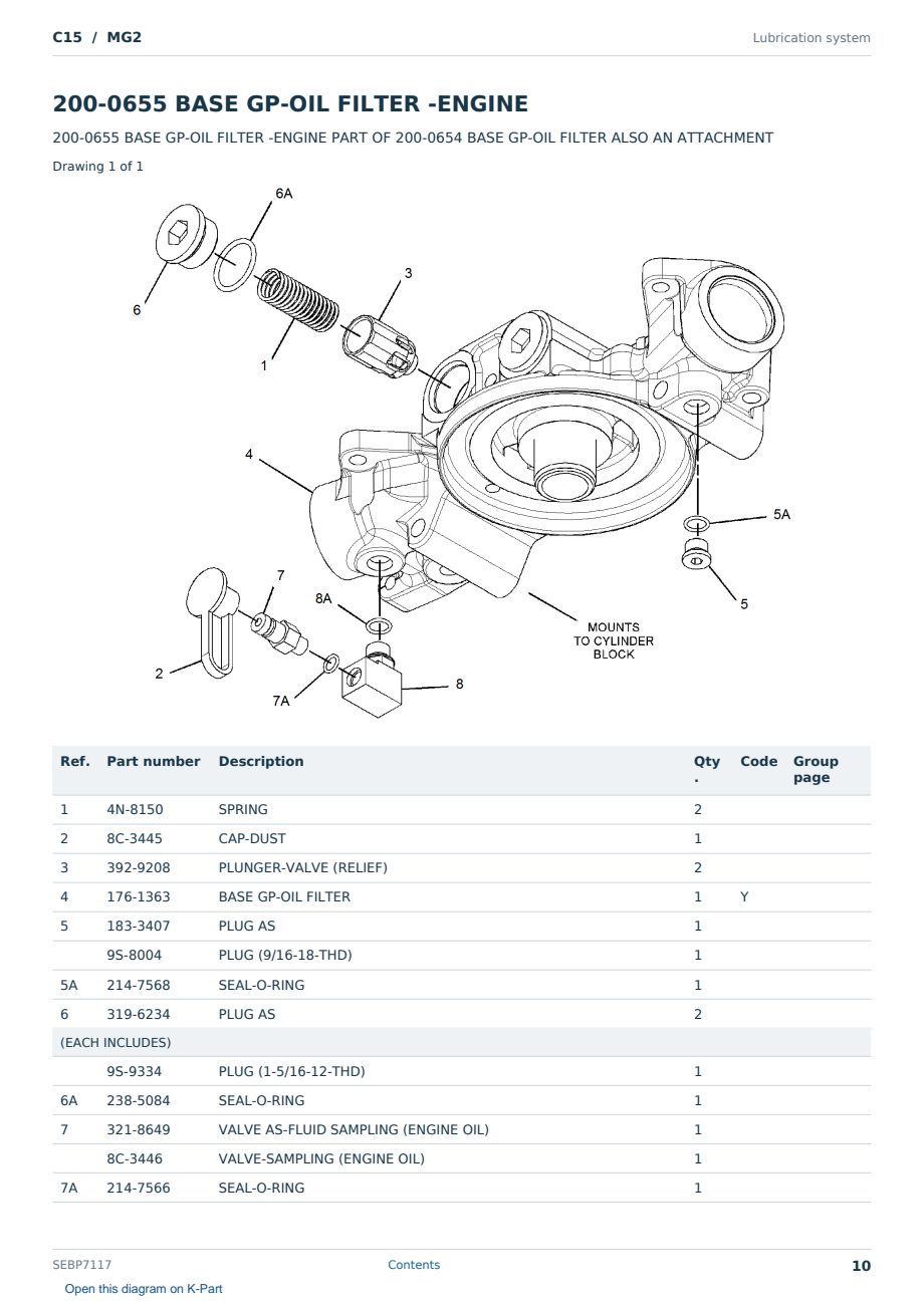 Caterpillar C15 S/N MG2 Partsbook SEBP7117 (English) - sample page 10 of 10 Caterpillar C15 S/N MG2 Partsbook SEBP7117 (English) - sample page 10 of 10