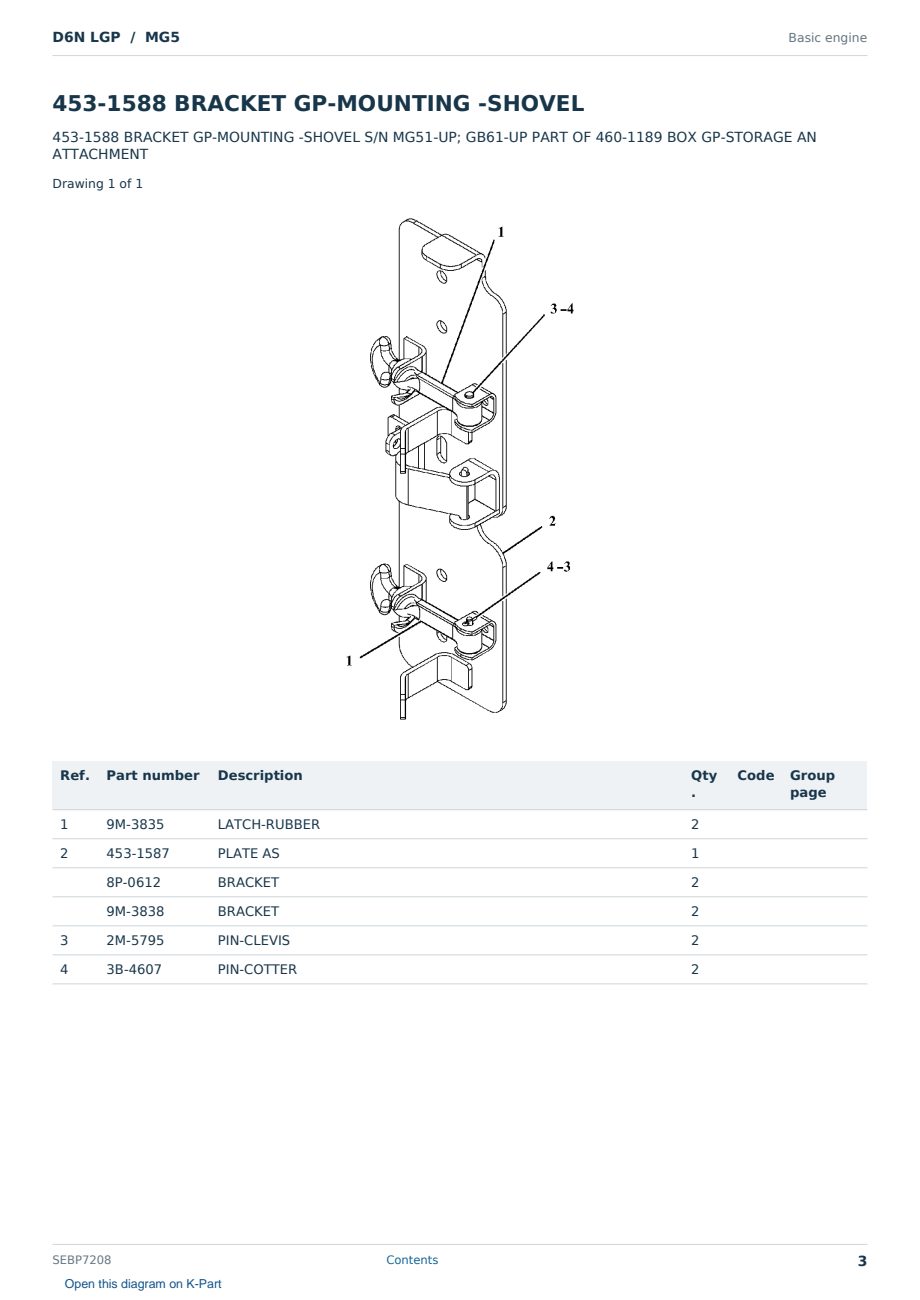 Caterpillar D6N LGP S/N MG5 Partsbook SEBP7208 (English) - sample page 3 of 10 Caterpillar D6N LGP S/N MG5 Partsbook SEBP7208 (English) - sample page 3 of 10