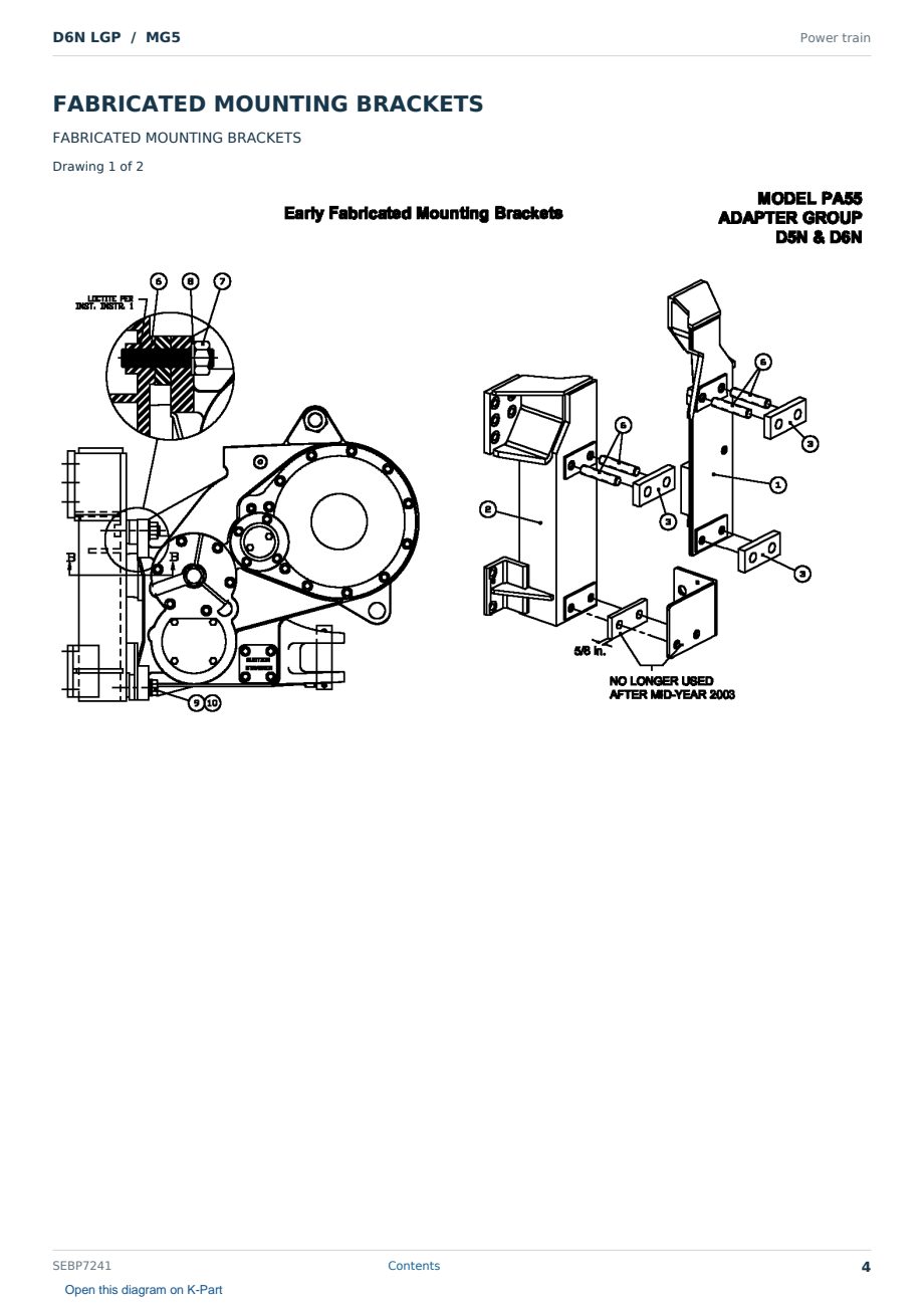 Caterpillar D6N LGP S/N MG5 Partsbook SEBP7241 (English) - sample page 4 of 10 Caterpillar D6N LGP S/N MG5 Partsbook SEBP7241 (English) - sample page 4 of 10