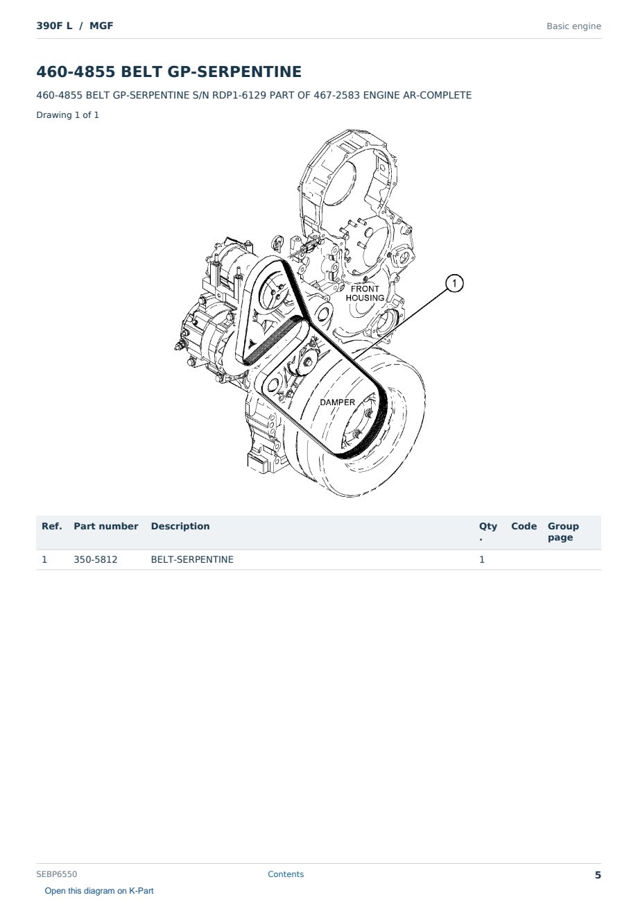 Caterpillar 390F L S/N MGF Partsbook SEBP6550 (English) - sample page 5 of 10 Caterpillar 390F L S/N MGF Partsbook SEBP6550 (English) - sample page 5 of 10