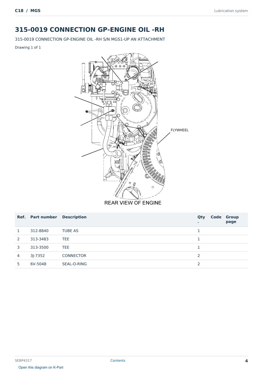 Caterpillar C18 S/N MGS Partsbook SEBP4317 (English) - sample page 4 of 10 Caterpillar C18 S/N MGS Partsbook SEBP4317 (English) - sample page 4 of 10