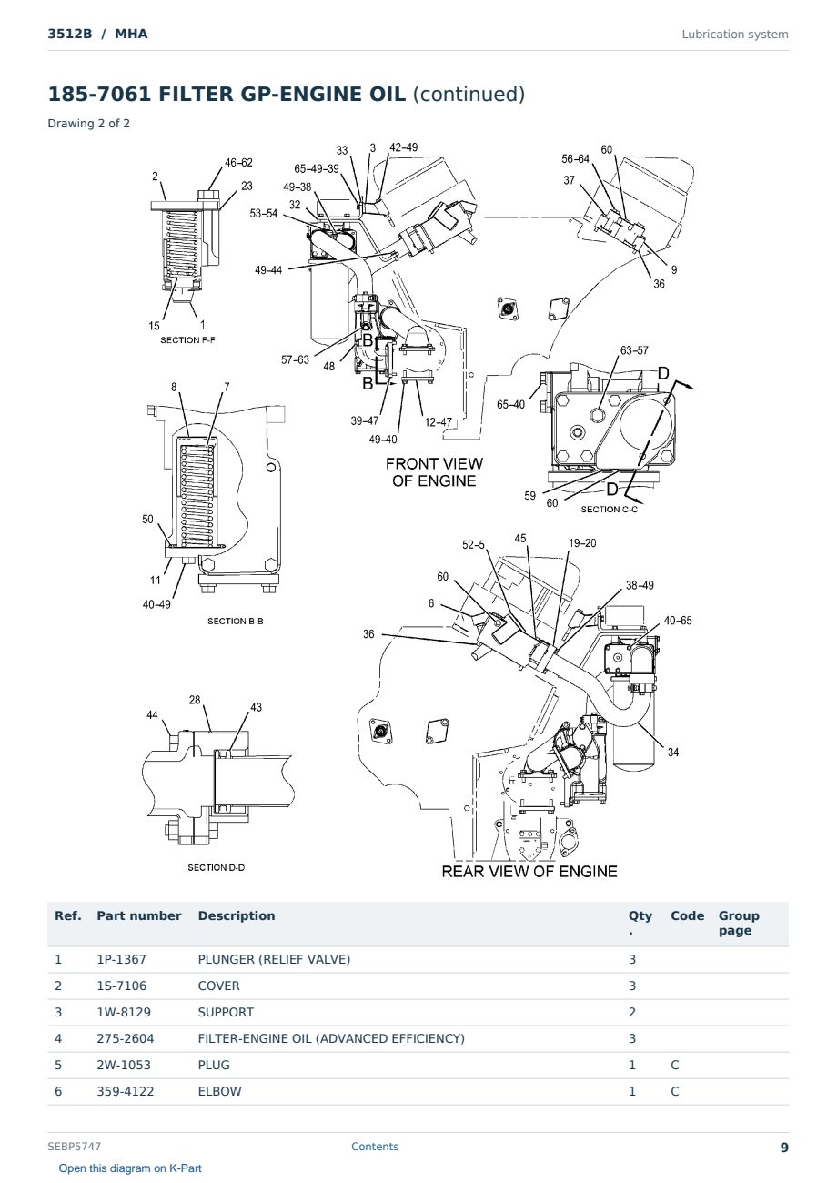 Caterpillar 3512B S/N MHA Partsbook SEBP5747 (English) - sample page 9 of 10 Caterpillar 3512B S/N MHA Partsbook SEBP5747 (English) - sample page 9 of 10