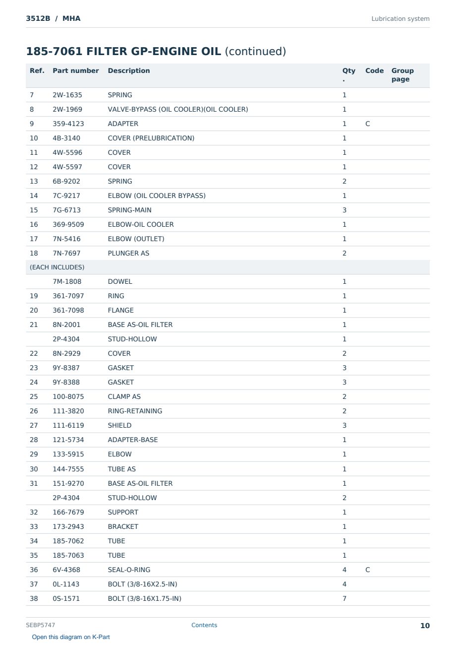 Caterpillar 3512B S/N MHA Partsbook SEBP5747 (English) - sample page 10 of 10 Caterpillar 3512B S/N MHA Partsbook SEBP5747 (English) - sample page 10 of 10