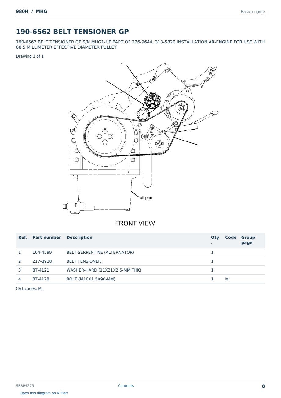 Caterpillar 980H S/N MHG Partsbook SEBP4275 (English) - sample page 8 of 10 Caterpillar 980H S/N MHG Partsbook SEBP4275 (English) - sample page 8 of 10