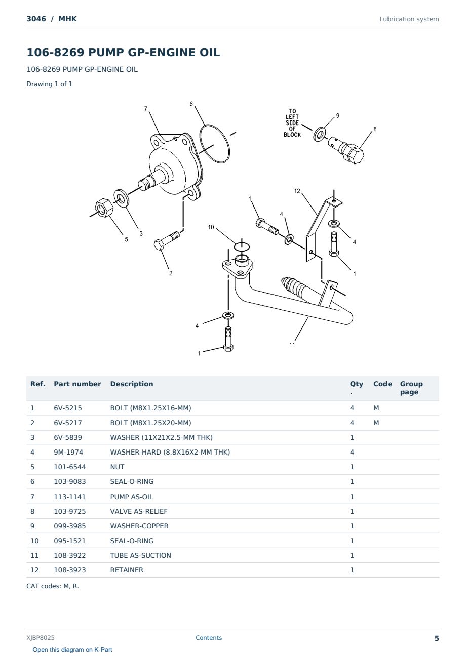 Caterpillar 3046 S/N MHK Partsbook XJBP8025 (English) - sample page 5 of 10 Caterpillar 3046 S/N MHK Partsbook XJBP8025 (English) - sample page 5 of 10