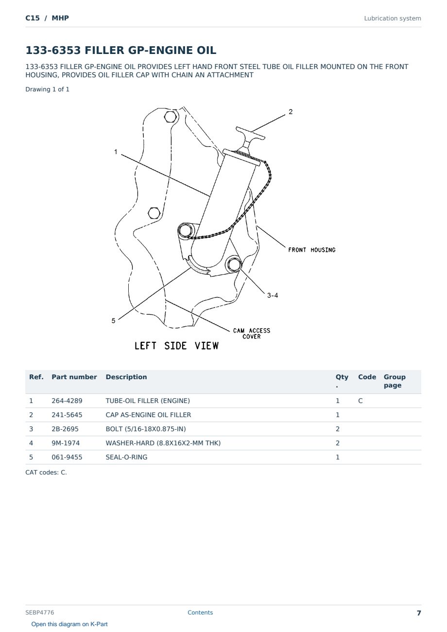 Caterpillar C15 S/N MHP Partsbook SEBP4776 (English) - sample page 7 of 10 Caterpillar C15 S/N MHP Partsbook SEBP4776 (English) - sample page 7 of 10