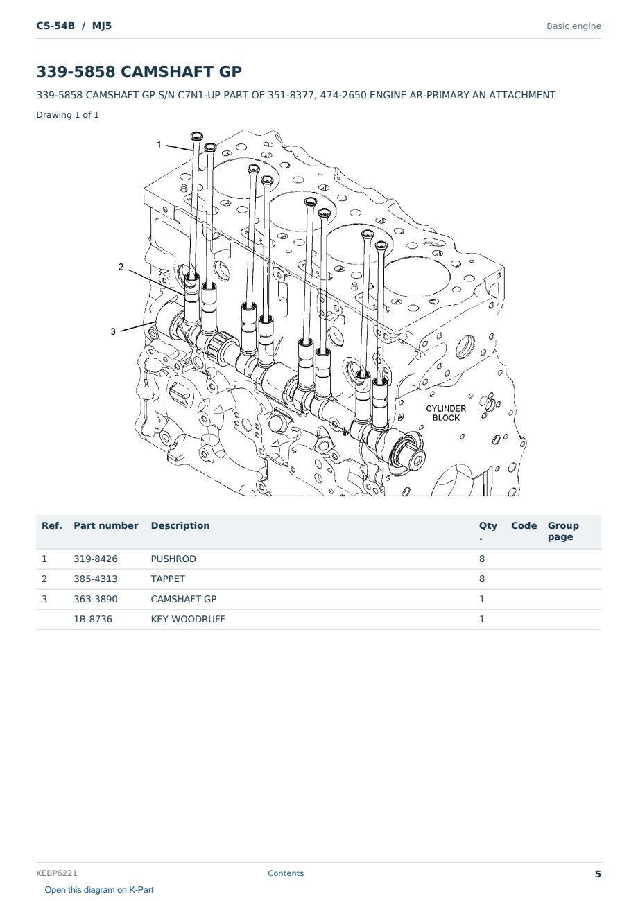 Caterpillar CS-54B S/N MJ5 Partsbook KEBP6221 (English) - sample page 5 of 10 Caterpillar CS-54B S/N MJ5 Partsbook KEBP6221 (English) - sample page 5 of 10