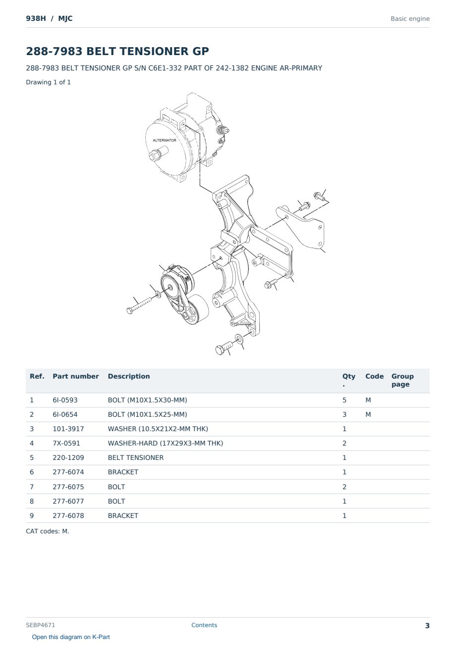 Caterpillar 938H S/N MJC Partsbook SEBP4671 (English) - sample page 3 of 10 Caterpillar 938H S/N MJC Partsbook SEBP4671 (English) - sample page 3 of 10