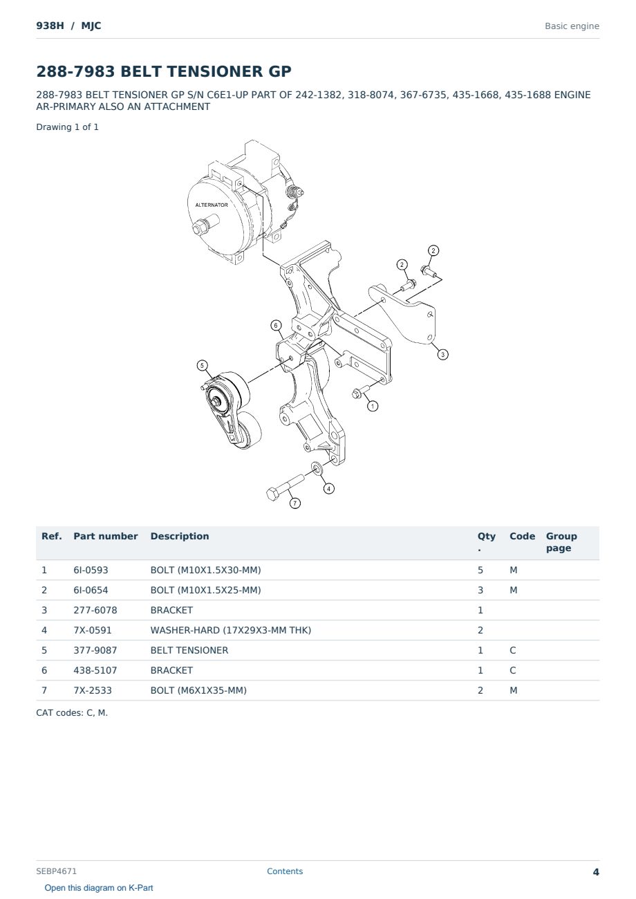 Caterpillar 938H S/N MJC Partsbook SEBP4671 (English) - sample page 4 of 10 Caterpillar 938H S/N MJC Partsbook SEBP4671 (English) - sample page 4 of 10