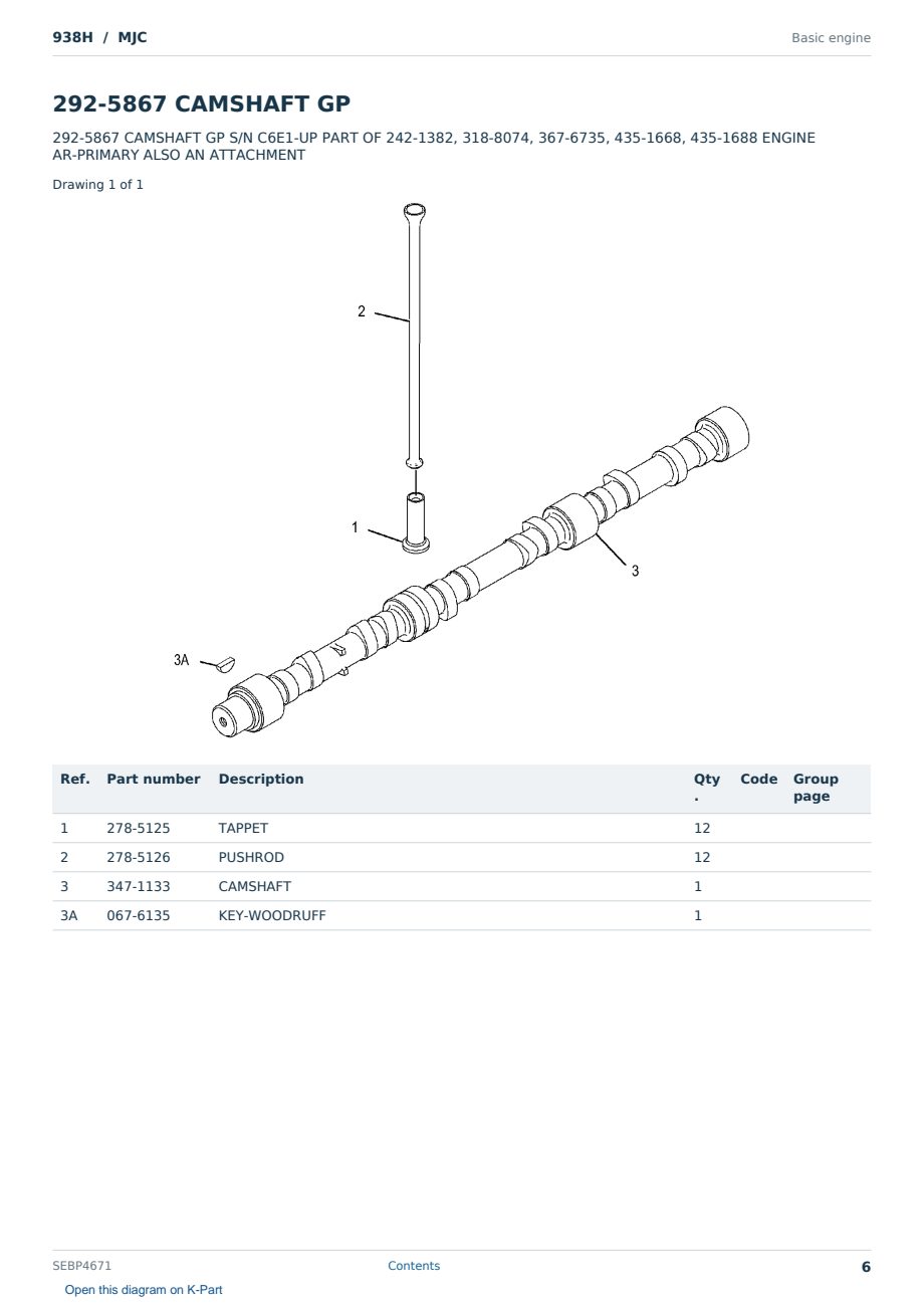 Caterpillar 938H S/N MJC Partsbook SEBP4671 (English) - sample page 6 of 10 Caterpillar 938H S/N MJC Partsbook SEBP4671 (English) - sample page 6 of 10