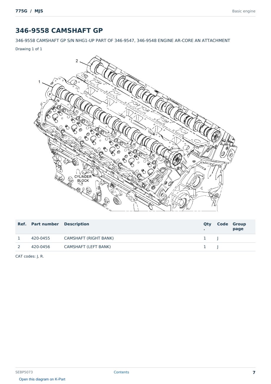 Caterpillar 775G S/N MJS Partsbook SEBP5073 (English) - sample page 7 of 10 Caterpillar 775G S/N MJS Partsbook SEBP5073 (English) - sample page 7 of 10