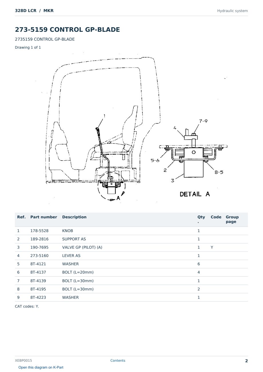 Caterpillar 328D LCR S/N MKR Partsbook XEBP0015 (English) - sample page 2 of 10 Caterpillar 328D LCR S/N MKR Partsbook XEBP0015 (English) - sample page 2 of 10