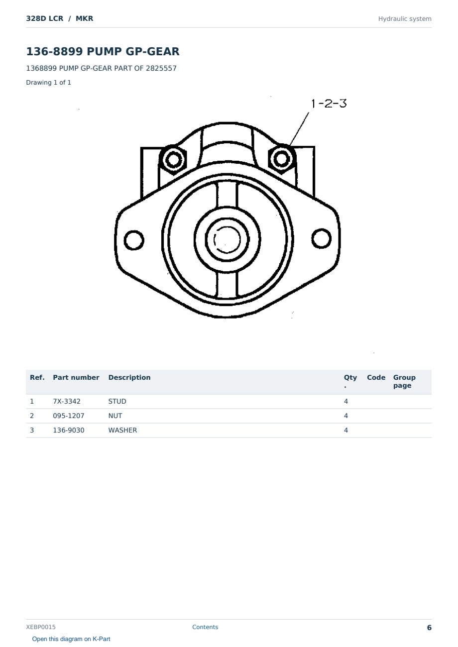 Caterpillar 328D LCR S/N MKR Partsbook XEBP0015 (English) - sample page 6 of 10 Caterpillar 328D LCR S/N MKR Partsbook XEBP0015 (English) - sample page 6 of 10
