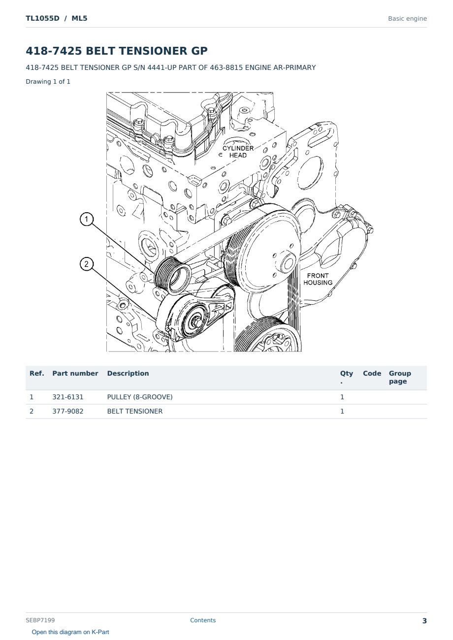 Caterpillar TL1055D S/N ML5 Partsbook SEBP7199 (English) - sample page 3 of 10 Caterpillar TL1055D S/N ML5 Partsbook SEBP7199 (English) - sample page 3 of 10