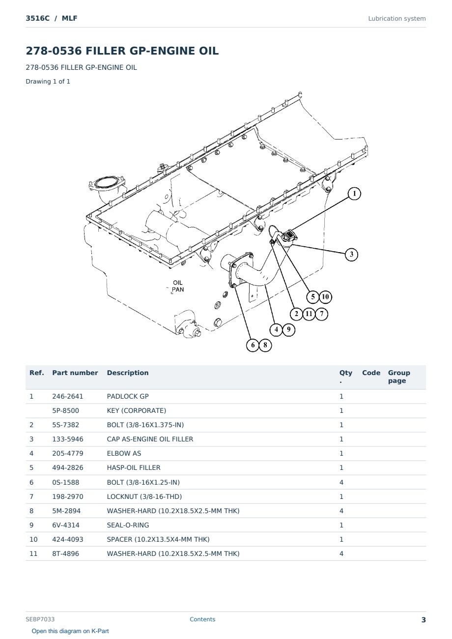 Caterpillar 3516C S/N MLF Partsbook SEBP7033 (English) - sample page 3 of 10 Caterpillar 3516C S/N MLF Partsbook SEBP7033 (English) - sample page 3 of 10