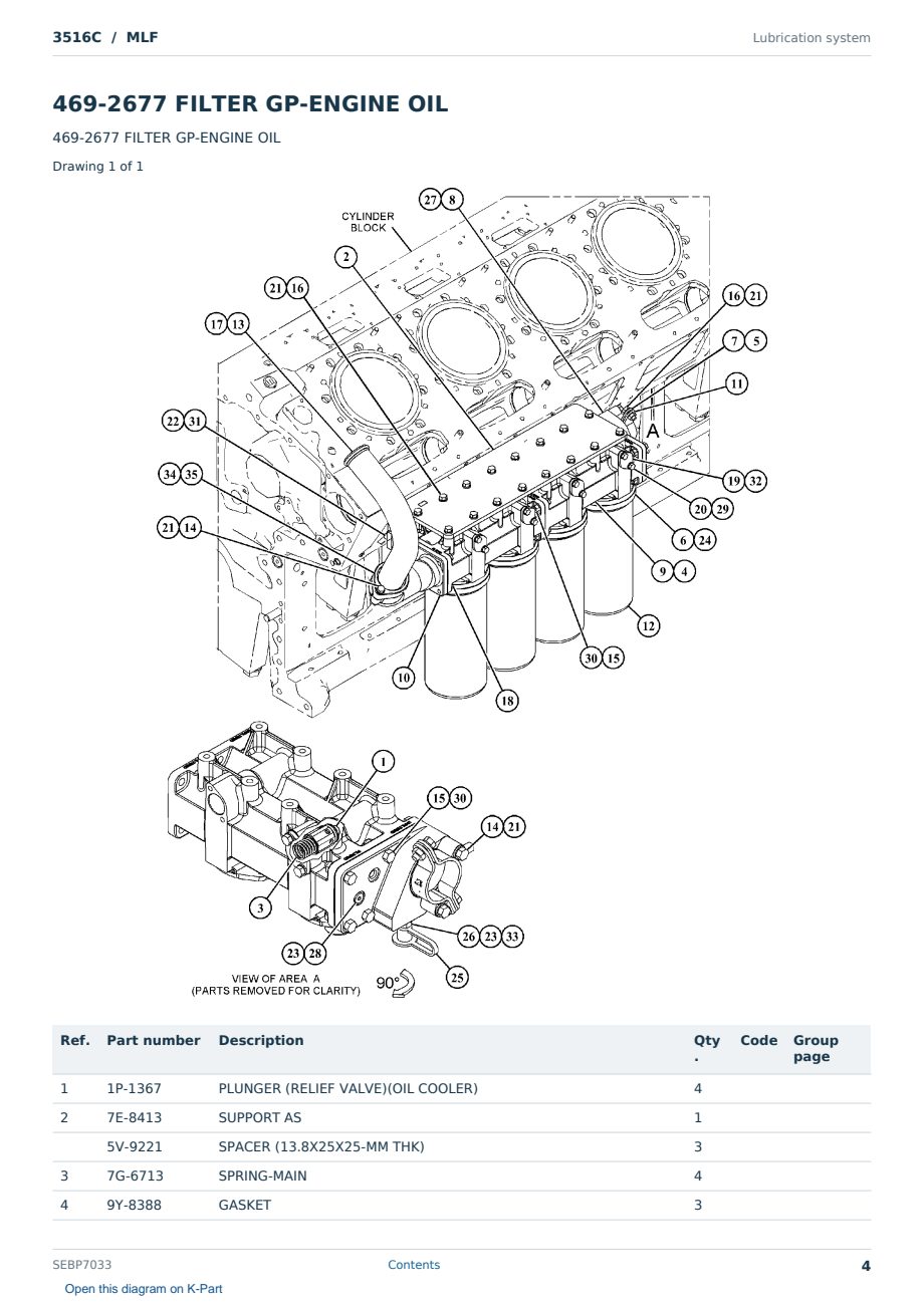 Caterpillar 3516C S/N MLF Partsbook SEBP7033 (English) - sample page 4 of 10 Caterpillar 3516C S/N MLF Partsbook SEBP7033 (English) - sample page 4 of 10