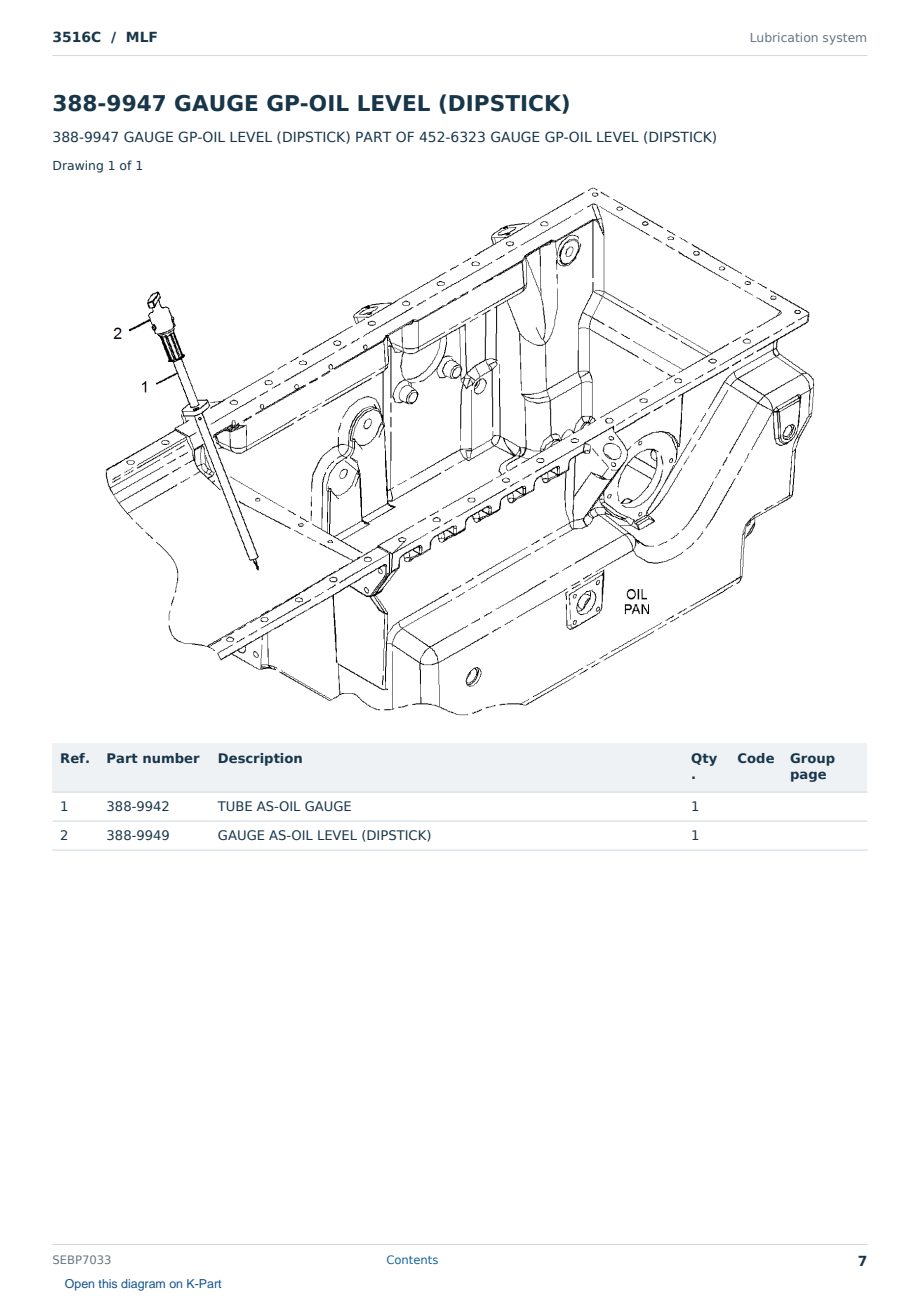 Caterpillar 3516C S/N MLF Partsbook SEBP7033 (English) - sample page 7 of 10 Caterpillar 3516C S/N MLF Partsbook SEBP7033 (English) - sample page 7 of 10