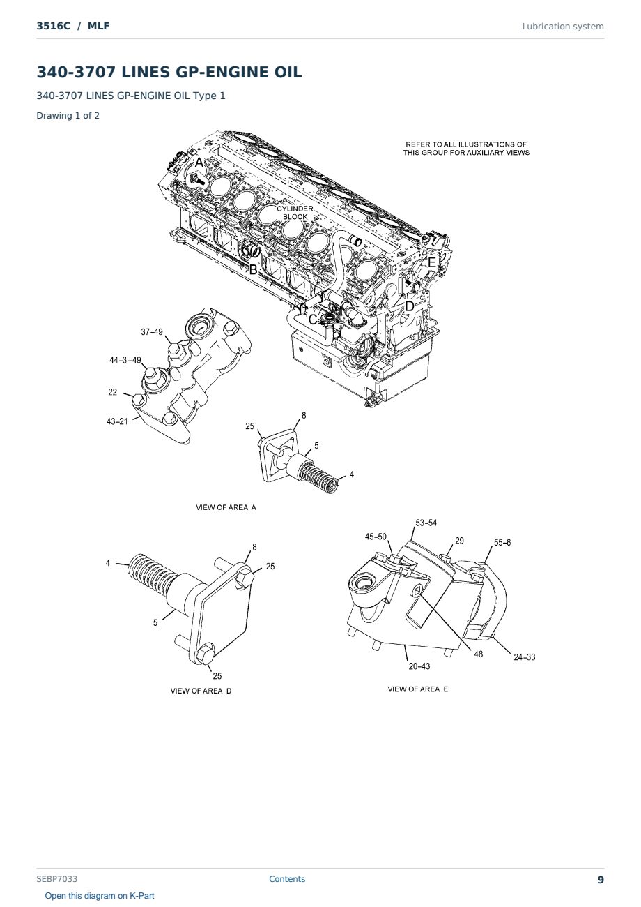 Caterpillar 3516C S/N MLF Partsbook SEBP7033 (English) - sample page 9 of 10 Caterpillar 3516C S/N MLF Partsbook SEBP7033 (English) - sample page 9 of 10