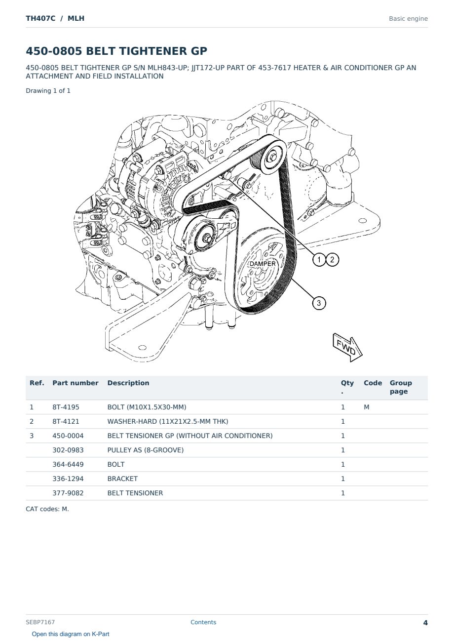 Caterpillar TH407C S/N MLH Partsbook SEBP7167 (English) - sample page 4 of 10 Caterpillar TH407C S/N MLH Partsbook SEBP7167 (English) - sample page 4 of 10