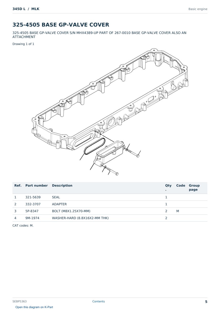 Caterpillar 345D L S/N MLK Partsbook SEBP5363 (English) - sample page 5 of 10 Caterpillar 345D L S/N MLK Partsbook SEBP5363 (English) - sample page 5 of 10