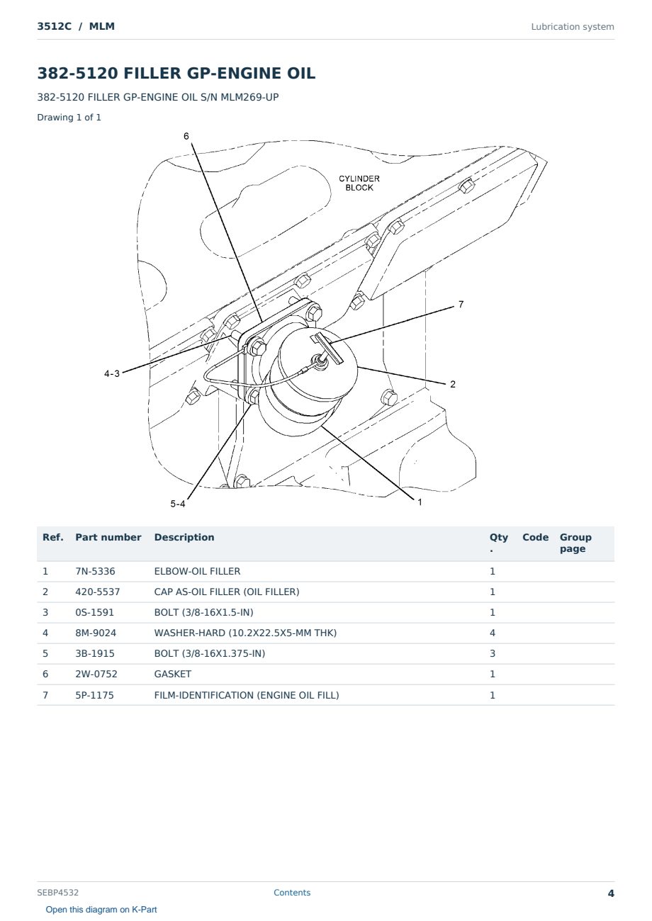 Caterpillar 3512C S/N MLM Partsbook SEBP4532 (English) - sample page 4 of 10 Caterpillar 3512C S/N MLM Partsbook SEBP4532 (English) - sample page 4 of 10
