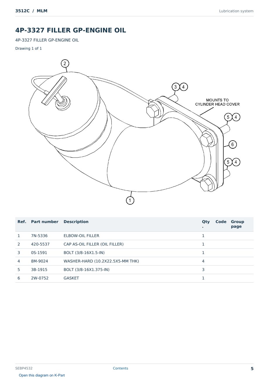 Caterpillar 3512C S/N MLM Partsbook SEBP4532 (English) - sample page 5 of 10 Caterpillar 3512C S/N MLM Partsbook SEBP4532 (English) - sample page 5 of 10