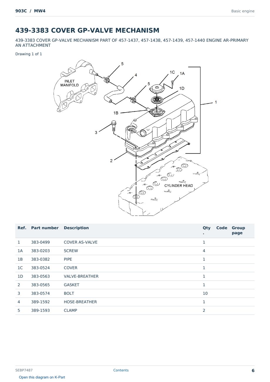 Caterpillar 903C S/N MW4 Partsbook SEBP7487 (English) - sample page 6 of 10 Caterpillar 903C S/N MW4 Partsbook SEBP7487 (English) - sample page 6 of 10