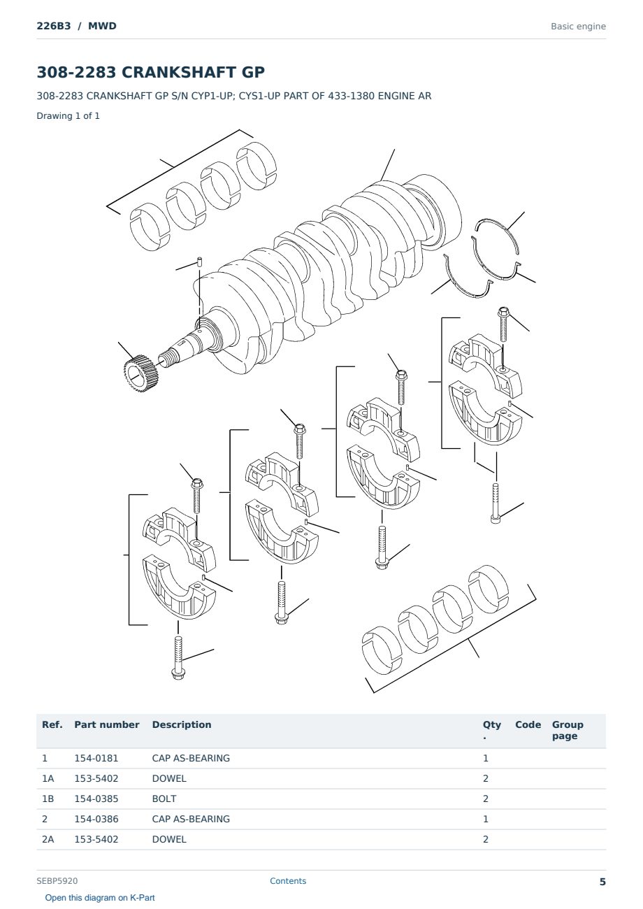 Caterpillar 226B3 S/N MWD Partsbook SEBP5920 (English) - sample page 5 of 10 Caterpillar 226B3 S/N MWD Partsbook SEBP5920 (English) - sample page 5 of 10
