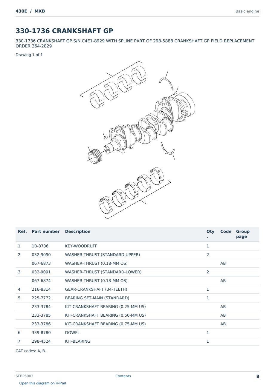 Caterpillar 430E S/N MXB Partsbook SEBP5903 (English) - sample page 8 of 10 Caterpillar 430E S/N MXB Partsbook SEBP5903 (English) - sample page 8 of 10