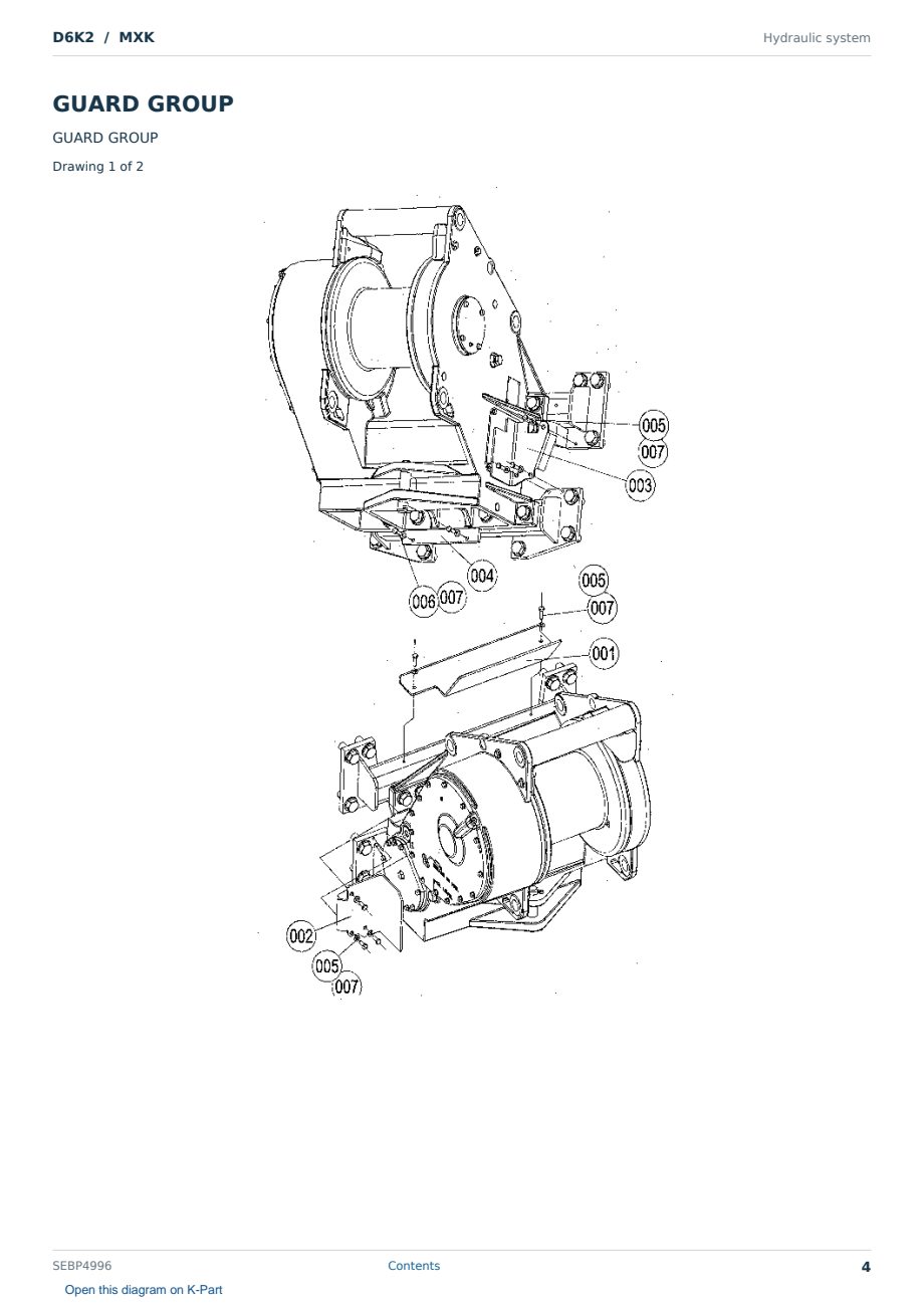 Caterpillar D6K2 S/N MXK Partsbook SEBP4996 (English) - sample page 4 of 10 Caterpillar D6K2 S/N MXK Partsbook SEBP4996 (English) - sample page 4 of 10