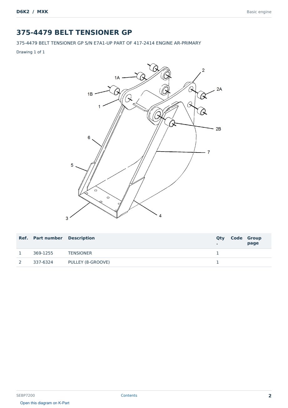 Caterpillar D6K2 S/N MXK Partsbook SEBP7200 (English) - sample page 2 of 10 Caterpillar D6K2 S/N MXK Partsbook SEBP7200 (English) - sample page 2 of 10