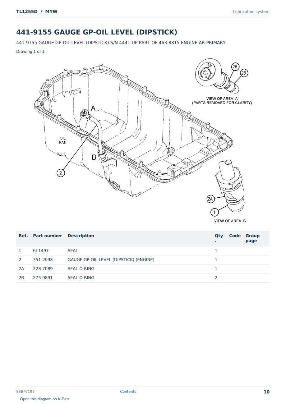 Caterpillar TL1255D S/N MYW Partsbook SEBP7197 (English) - sample page 10 of 10 Caterpillar TL1255D S/N MYW Partsbook SEBP7197 (English) - sample page 10 of 10
