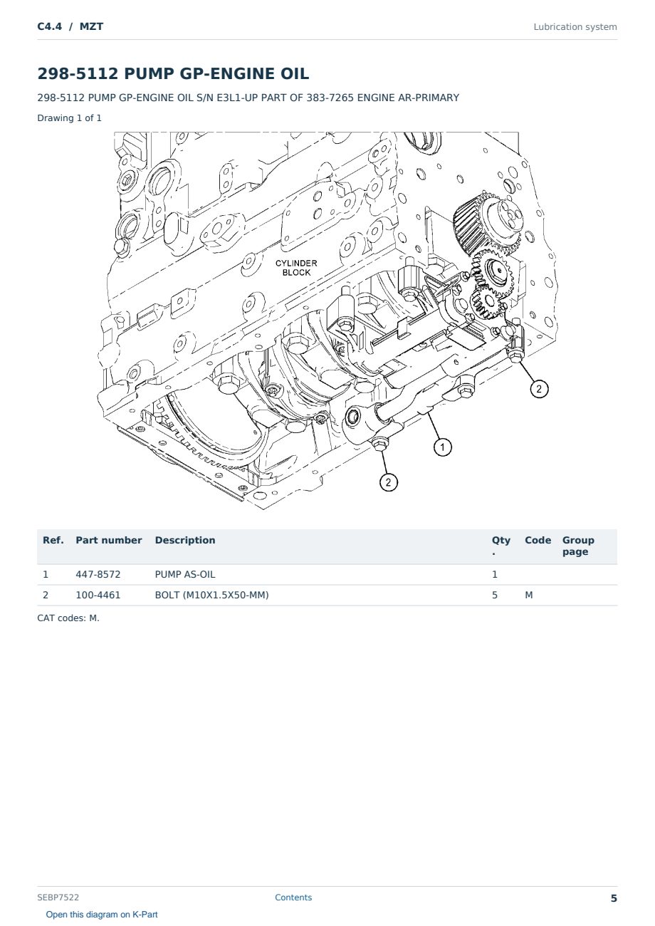 Caterpillar C4.4 S/N MZT Partsbook SEBP7522 (English) - sample page 5 of 10 Caterpillar C4.4 S/N MZT Partsbook SEBP7522 (English) - sample page 5 of 10