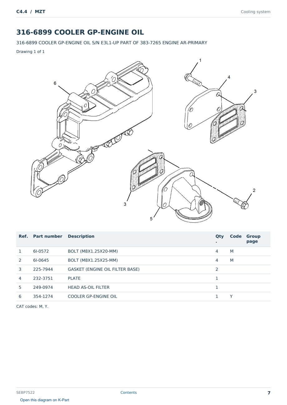Caterpillar C4.4 S/N MZT Partsbook SEBP7522 (English) - sample page 7 of 10 Caterpillar C4.4 S/N MZT Partsbook SEBP7522 (English) - sample page 7 of 10
