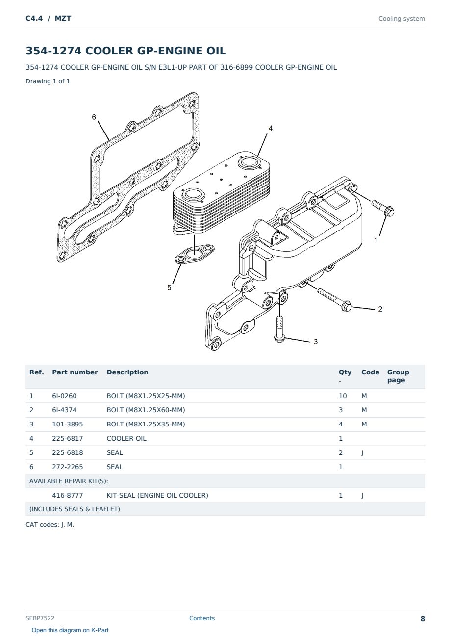 Caterpillar C4.4 S/N MZT Partsbook SEBP7522 (English) - sample page 8 of 10 Caterpillar C4.4 S/N MZT Partsbook SEBP7522 (English) - sample page 8 of 10