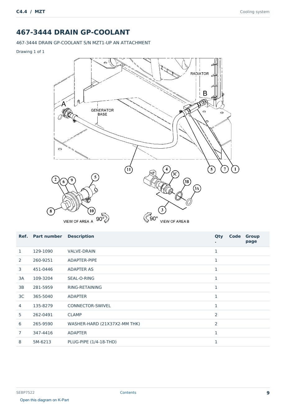Caterpillar C4.4 S/N MZT Partsbook SEBP7522 (English) - sample page 9 of 10 Caterpillar C4.4 S/N MZT Partsbook SEBP7522 (English) - sample page 9 of 10