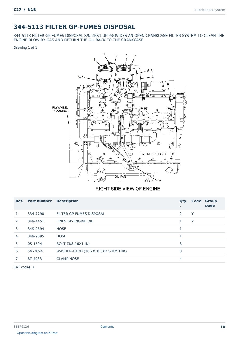 Caterpillar C27 S/N N1B Partsbook SEBP6126 (English) - sample page 10 of 10 Caterpillar C27 S/N N1B Partsbook SEBP6126 (English) - sample page 10 of 10