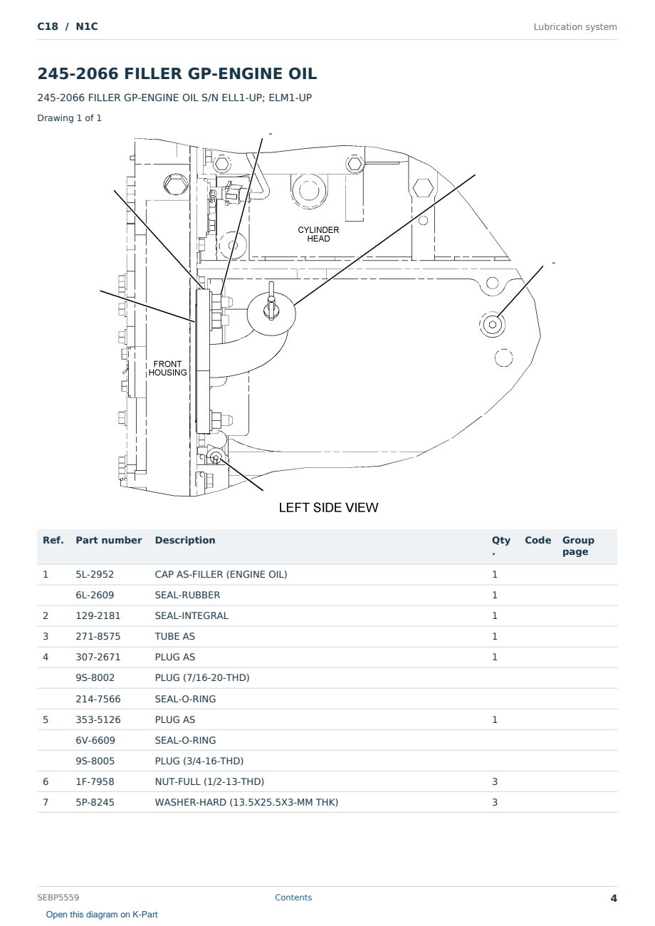 Caterpillar C18 S/N N1C Partsbook SEBP5559 (English) - sample page 4 of 10 Caterpillar C18 S/N N1C Partsbook SEBP5559 (English) - sample page 4 of 10
