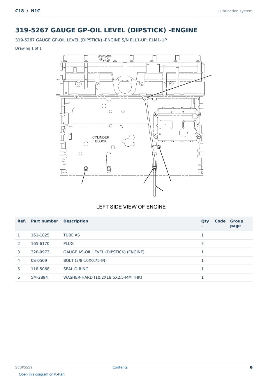 Caterpillar C18 S/N N1C Partsbook SEBP5559 (English) - sample page 9 of 10 Caterpillar C18 S/N N1C Partsbook SEBP5559 (English) - sample page 9 of 10