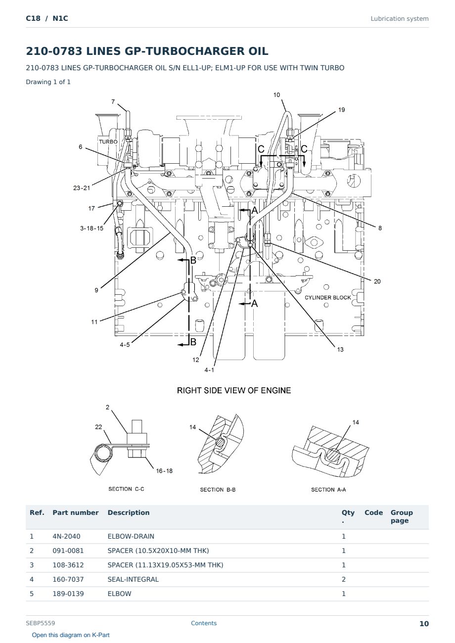 Caterpillar C18 S/N N1C Partsbook SEBP5559 (English) - sample page 10 of 10 Caterpillar C18 S/N N1C Partsbook SEBP5559 (English) - sample page 10 of 10