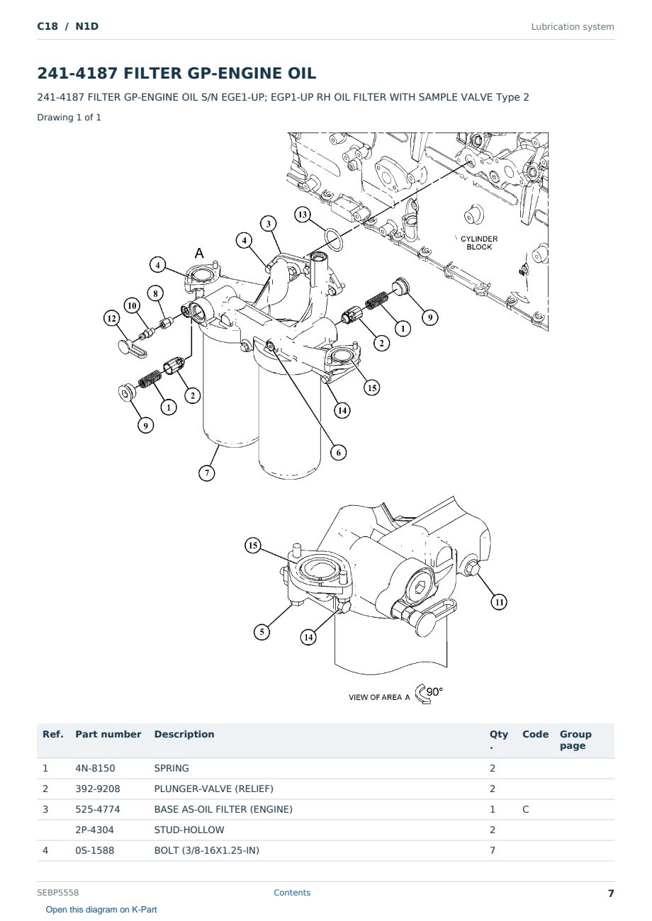 Caterpillar C18 S/N N1D Partsbook SEBP5558 (English) - sample page 7 of 10 Caterpillar C18 S/N N1D Partsbook SEBP5558 (English) - sample page 7 of 10