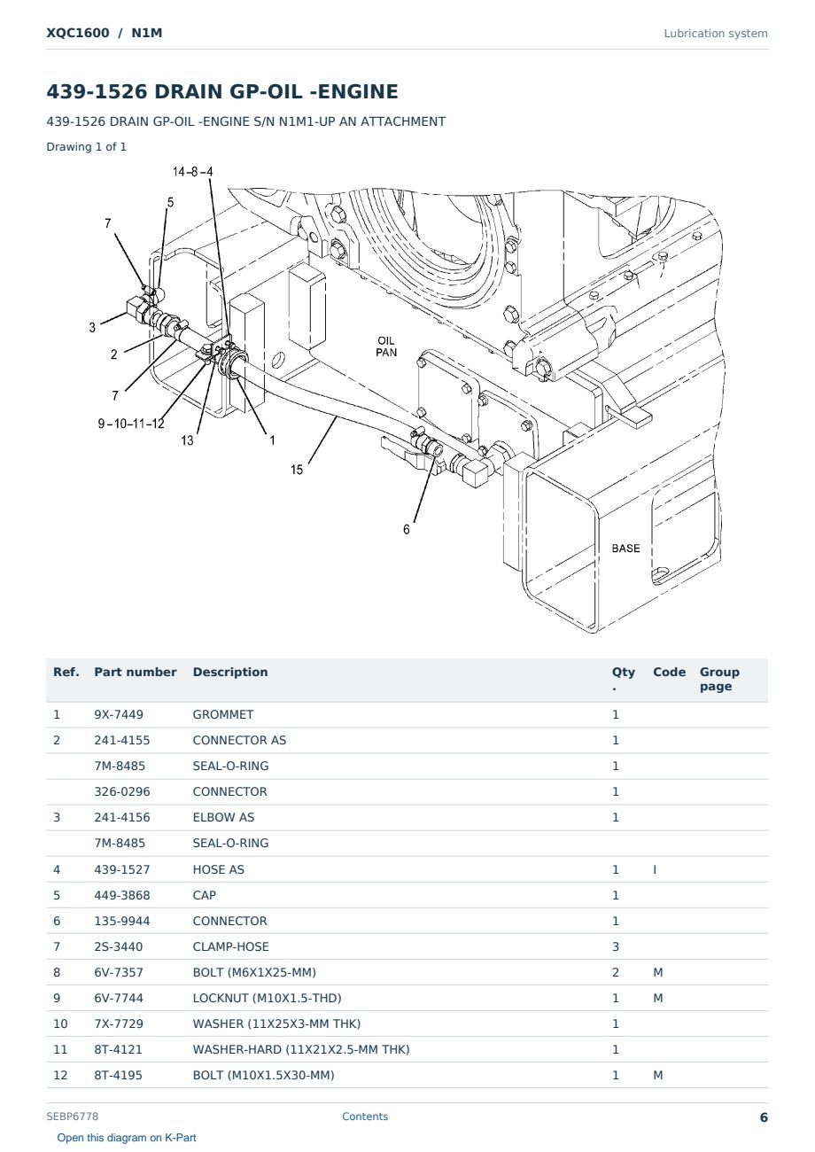 Caterpillar XQC1600 S/N N1M Partsbook SEBP6778 (English) - sample page 6 of 10 Caterpillar XQC1600 S/N N1M Partsbook SEBP6778 (English) - sample page 6 of 10