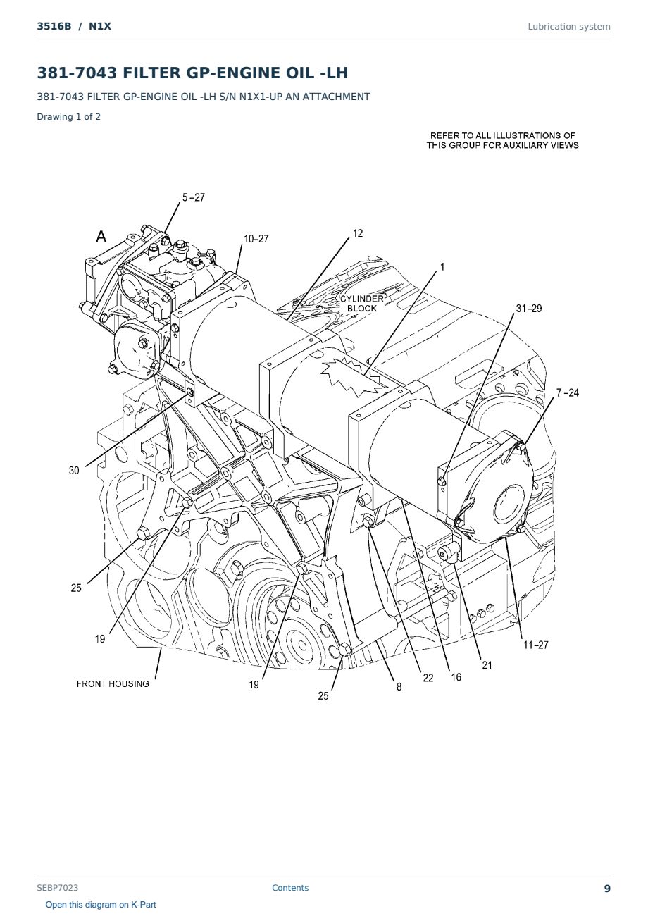 Caterpillar 3516B S/N N1X Partsbook SEBP7023 (English) - sample page 9 of 10 Caterpillar 3516B S/N N1X Partsbook SEBP7023 (English) - sample page 9 of 10