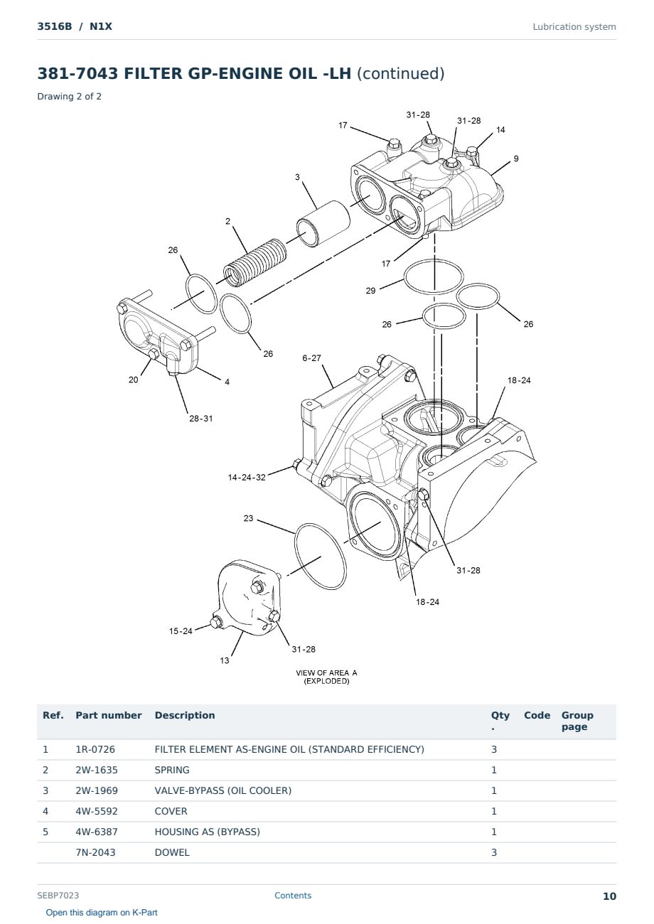 Caterpillar 3516B S/N N1X Partsbook SEBP7023 (English) - sample page 10 of 10 Caterpillar 3516B S/N N1X Partsbook SEBP7023 (English) - sample page 10 of 10