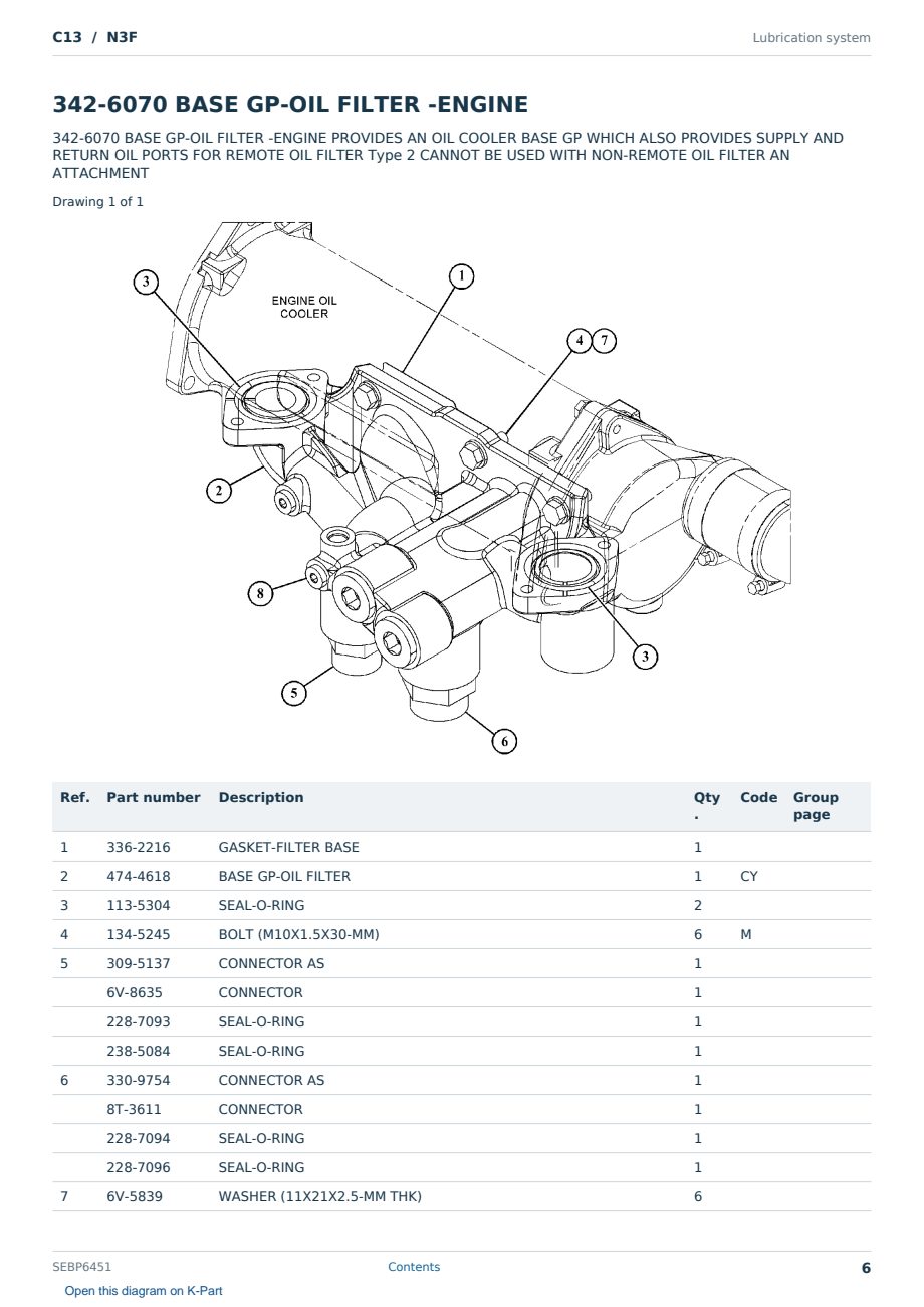 Caterpillar C13 S/N N3F Partsbook SEBP6451 (English) - sample page 6 of 10 Caterpillar C13 S/N N3F Partsbook SEBP6451 (English) - sample page 6 of 10