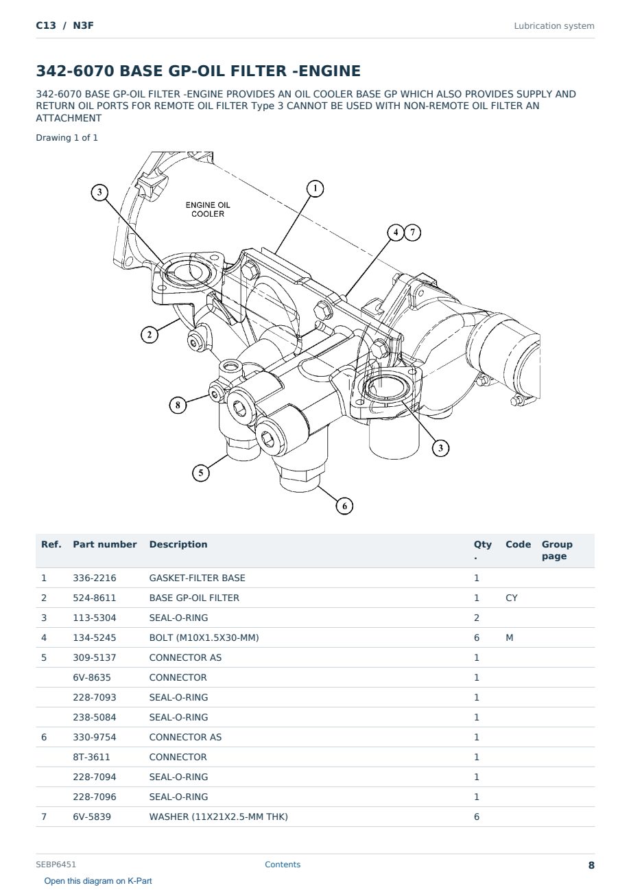 Caterpillar C13 S/N N3F Partsbook SEBP6451 (English) - sample page 8 of 10 Caterpillar C13 S/N N3F Partsbook SEBP6451 (English) - sample page 8 of 10