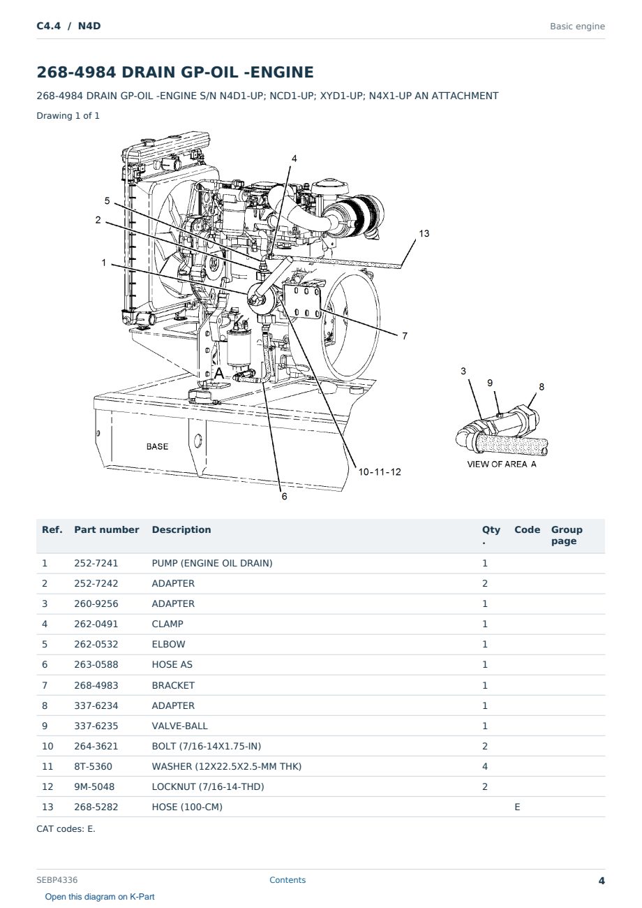 Caterpillar C4.4 S/N N4D Partsbook SEBP4336 (English) - sample page 4 of 10 Caterpillar C4.4 S/N N4D Partsbook SEBP4336 (English) - sample page 4 of 10
