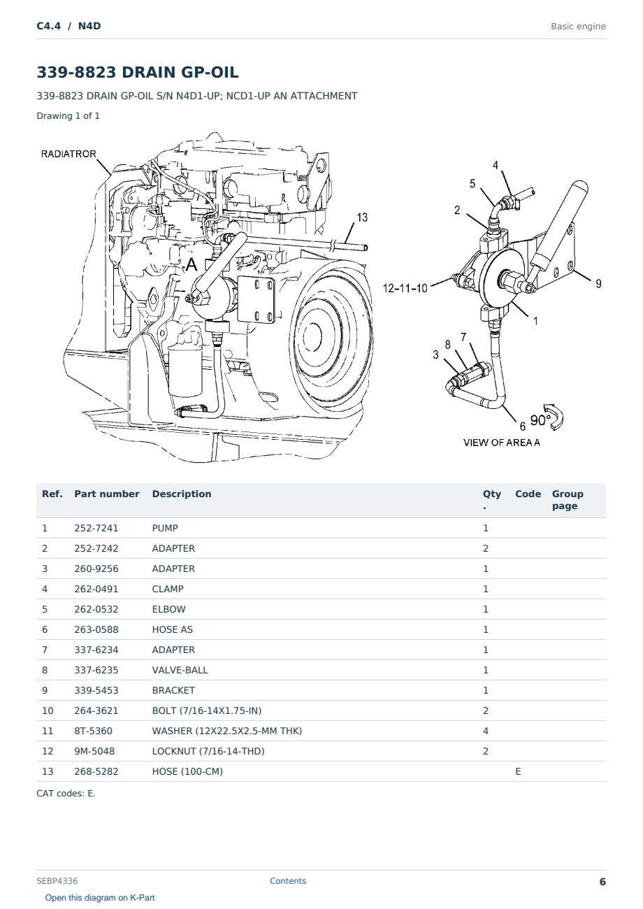 Caterpillar C4.4 S/N N4D Partsbook SEBP4336 (English) - sample page 6 of 10 Caterpillar C4.4 S/N N4D Partsbook SEBP4336 (English) - sample page 6 of 10